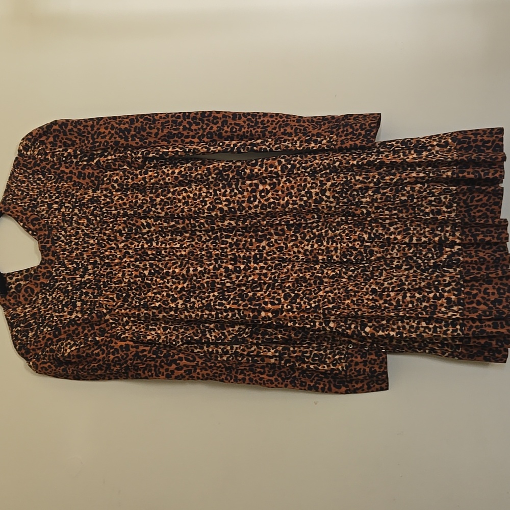 Ulla Johnson Leopard Print Long Sleeve Dress